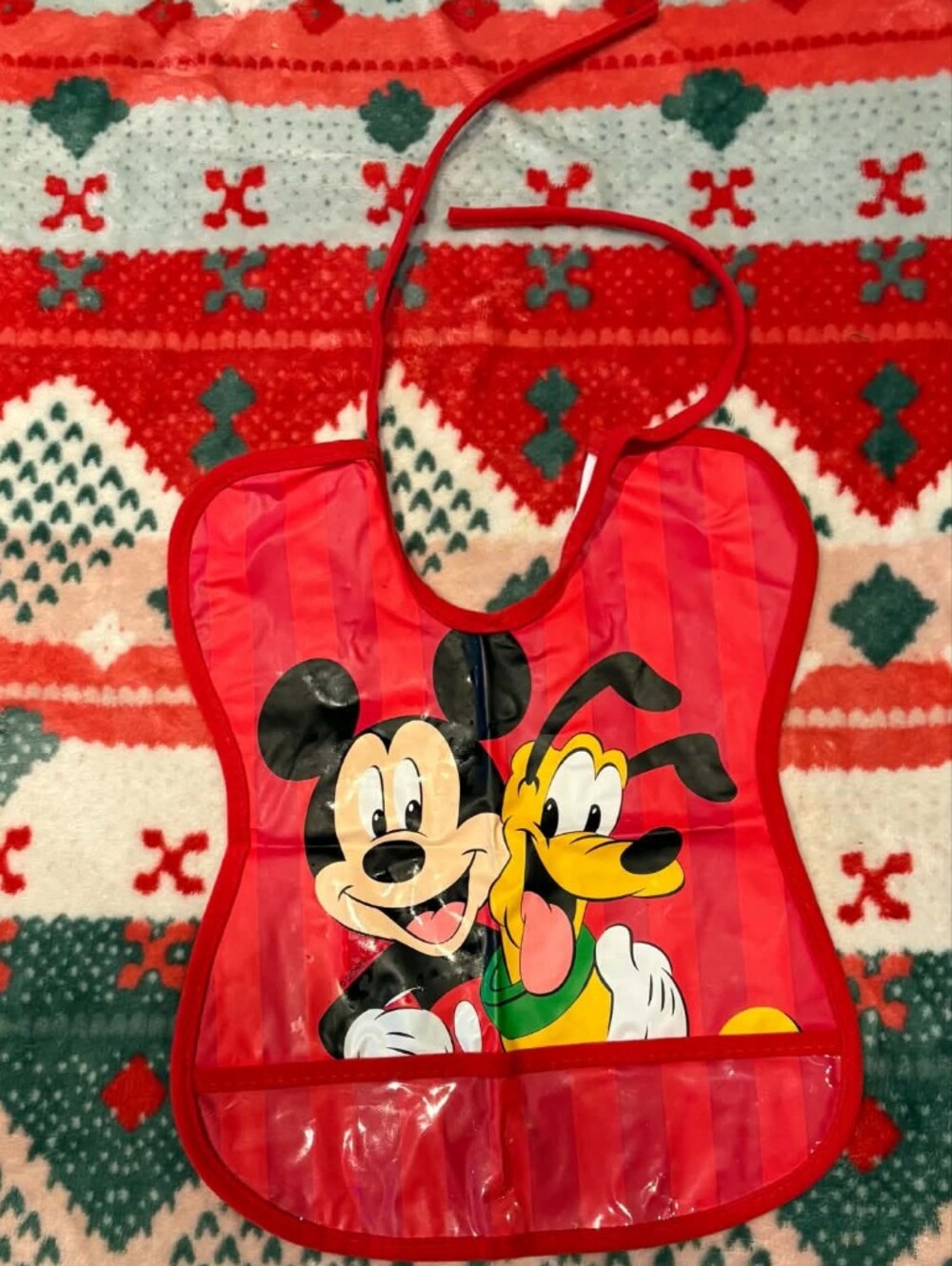 Mickey & Pluto Kids Waterproof  Apron - Bright Red